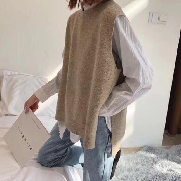 Casual Knit Solid Vest - Image 2