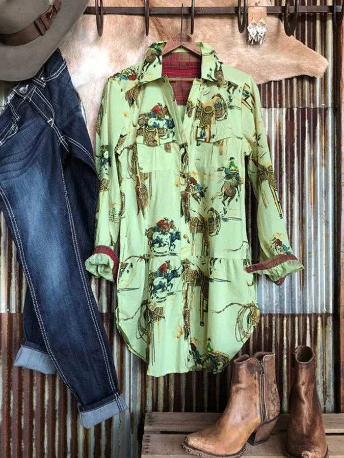 Casual Long Sleeve Shawl Collar Plus Size Tops - Image 5
