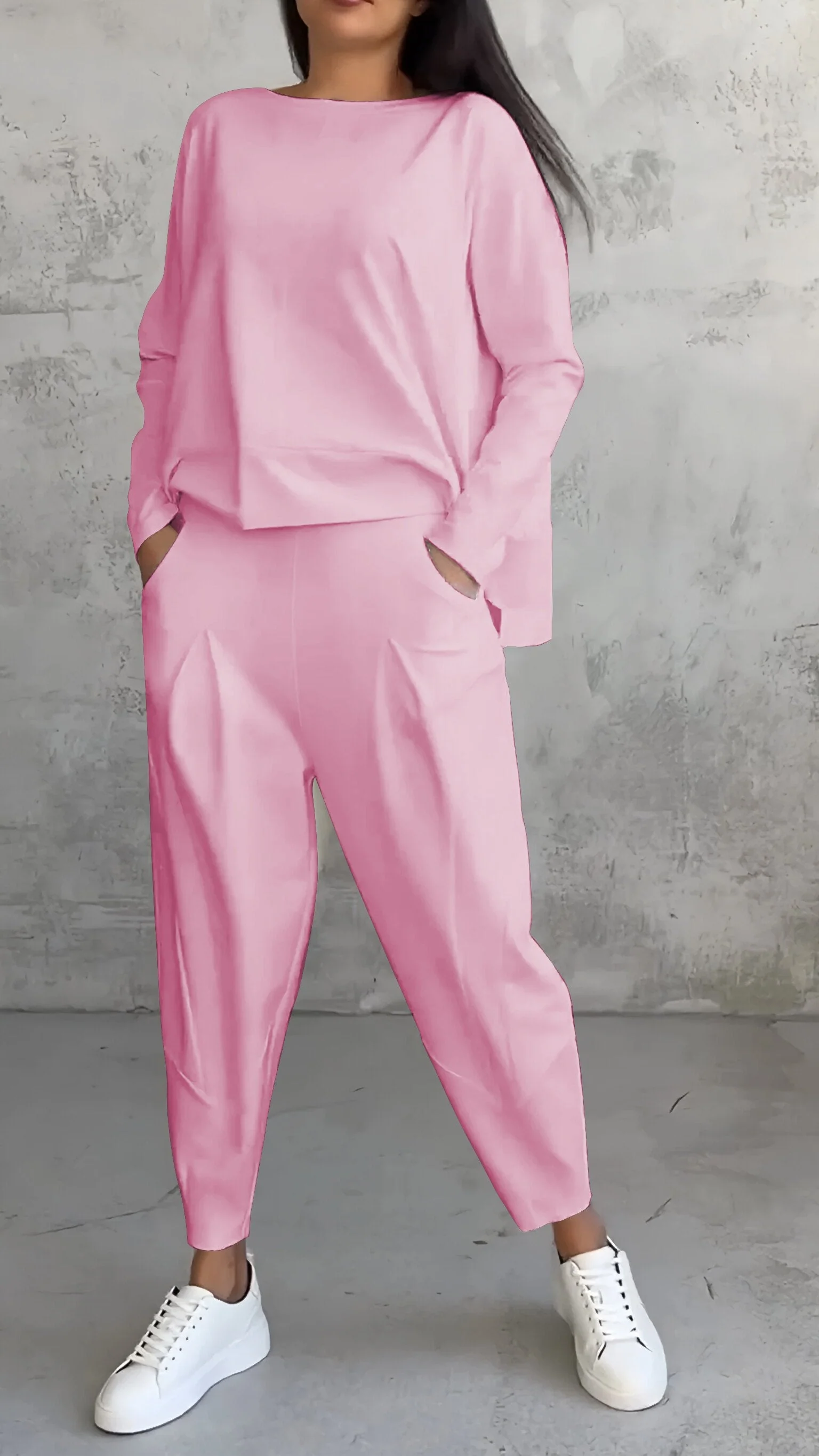 Casual Round Neck Long Sleeve Two Piece Suit - Image 10