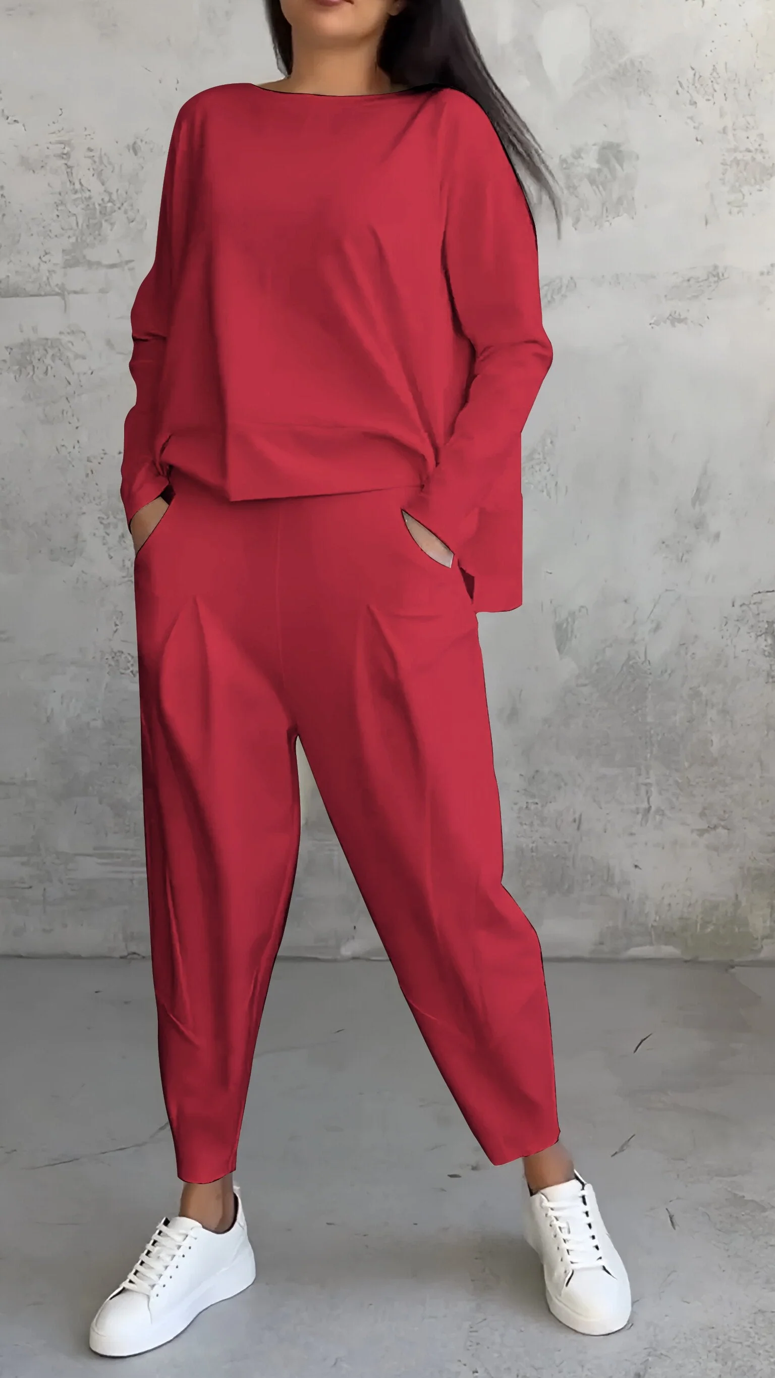 Casual Round Neck Long Sleeve Two Piece Suit - Image 11