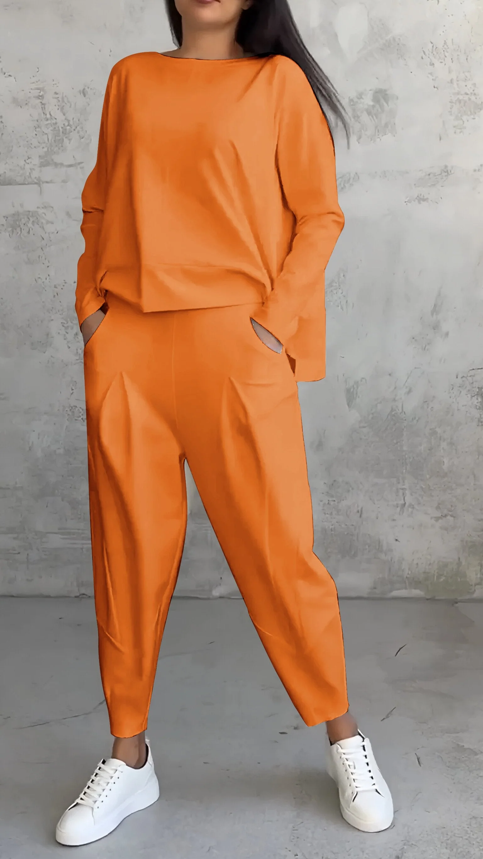 Casual Round Neck Long Sleeve Two Piece Suit - Image 12