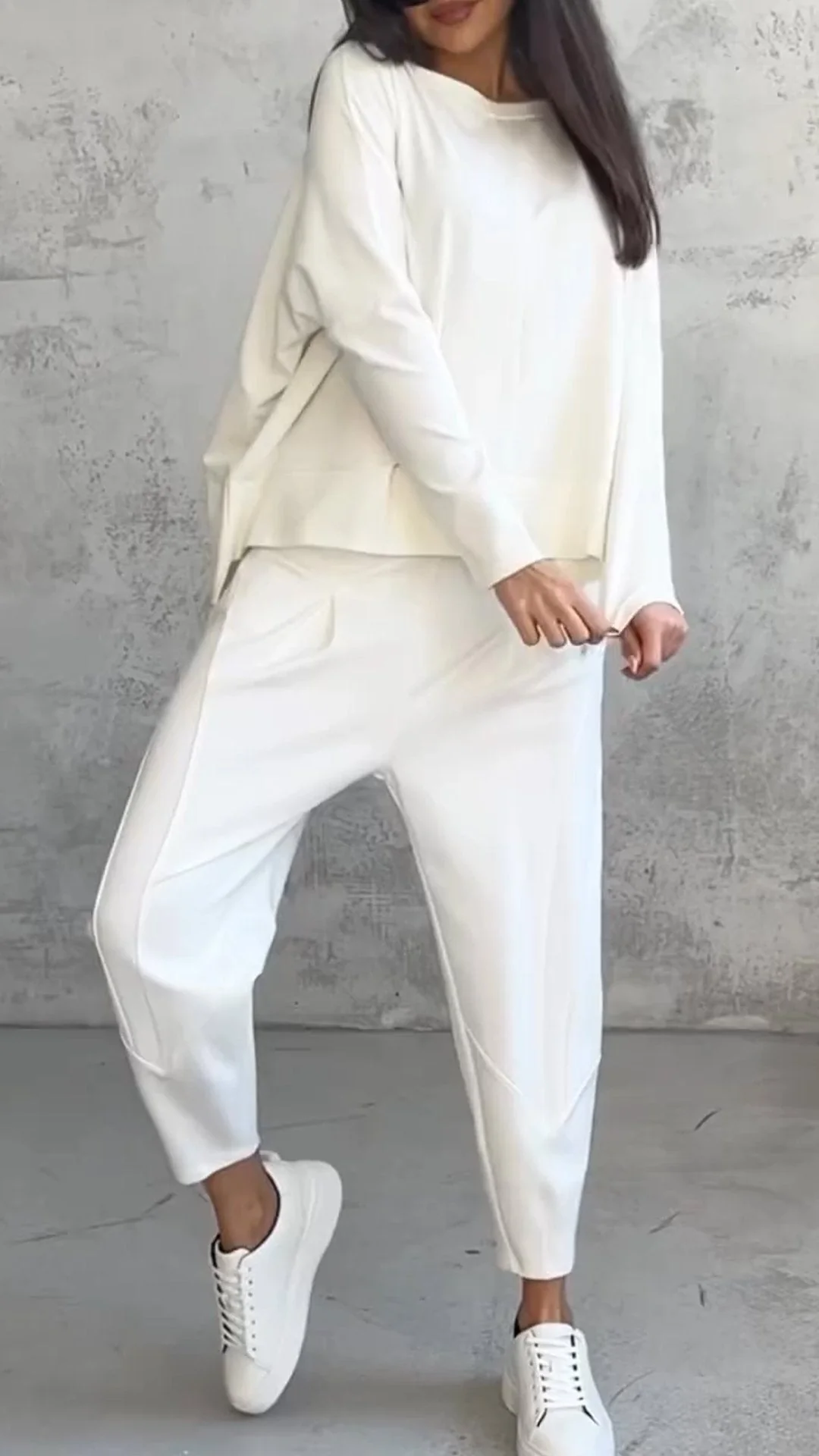 Casual Round Neck Long Sleeve Two Piece Suit - Image 5