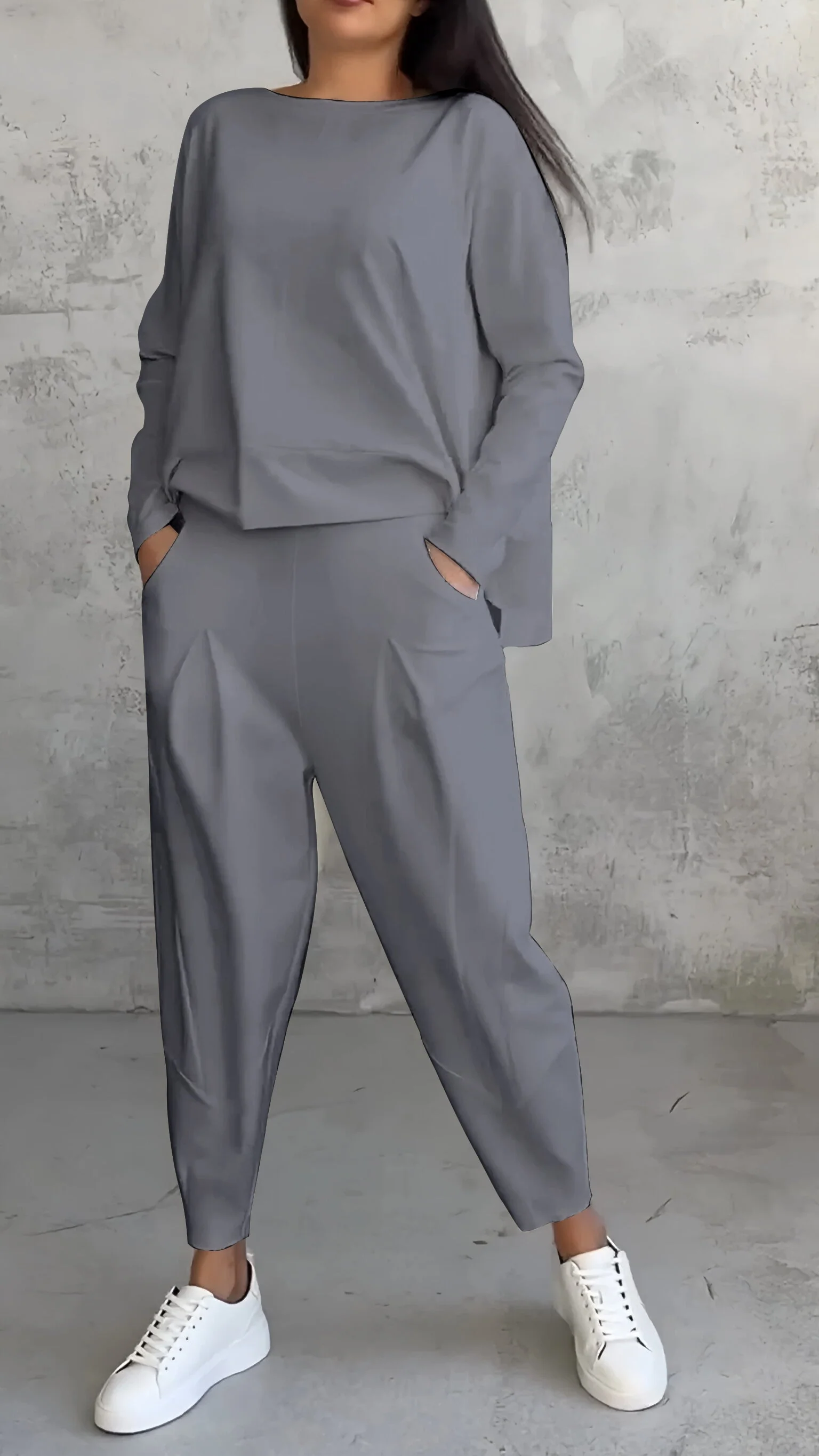 Casual Round Neck Long Sleeve Two Piece Suit - Image 9