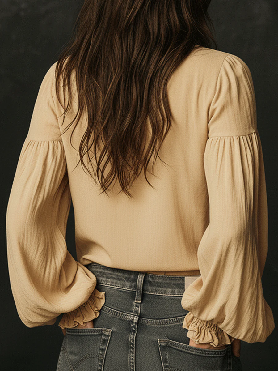 Casual Yellow Floral Embroidered Cotton Shirt - Image 2