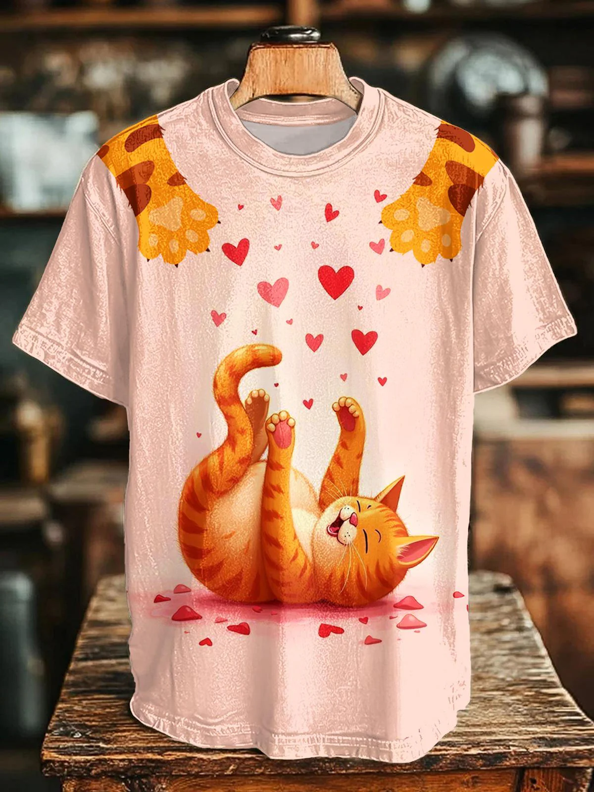 Cat Valentine's Day Crew Neck T-shirt