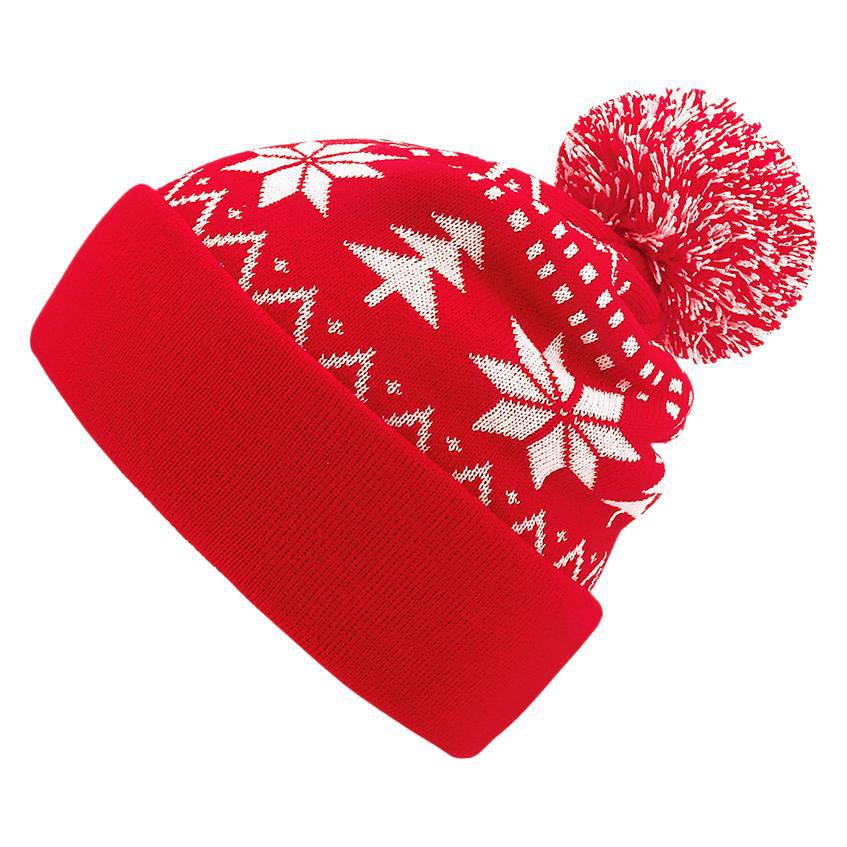 Christmas Hat Fluffy Ball Cap Winter Thermal Head Cover Knitted Hat Christmas Virtual Fluffy Ball Cap - Image 5