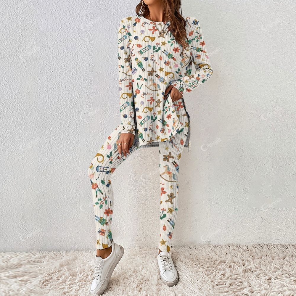 Christmas Nutcracker Pattern Women's Long Sleeve Suit - Image 2