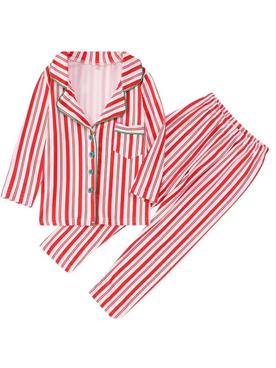 Christmas Striped Family Pajama Set - Image 2