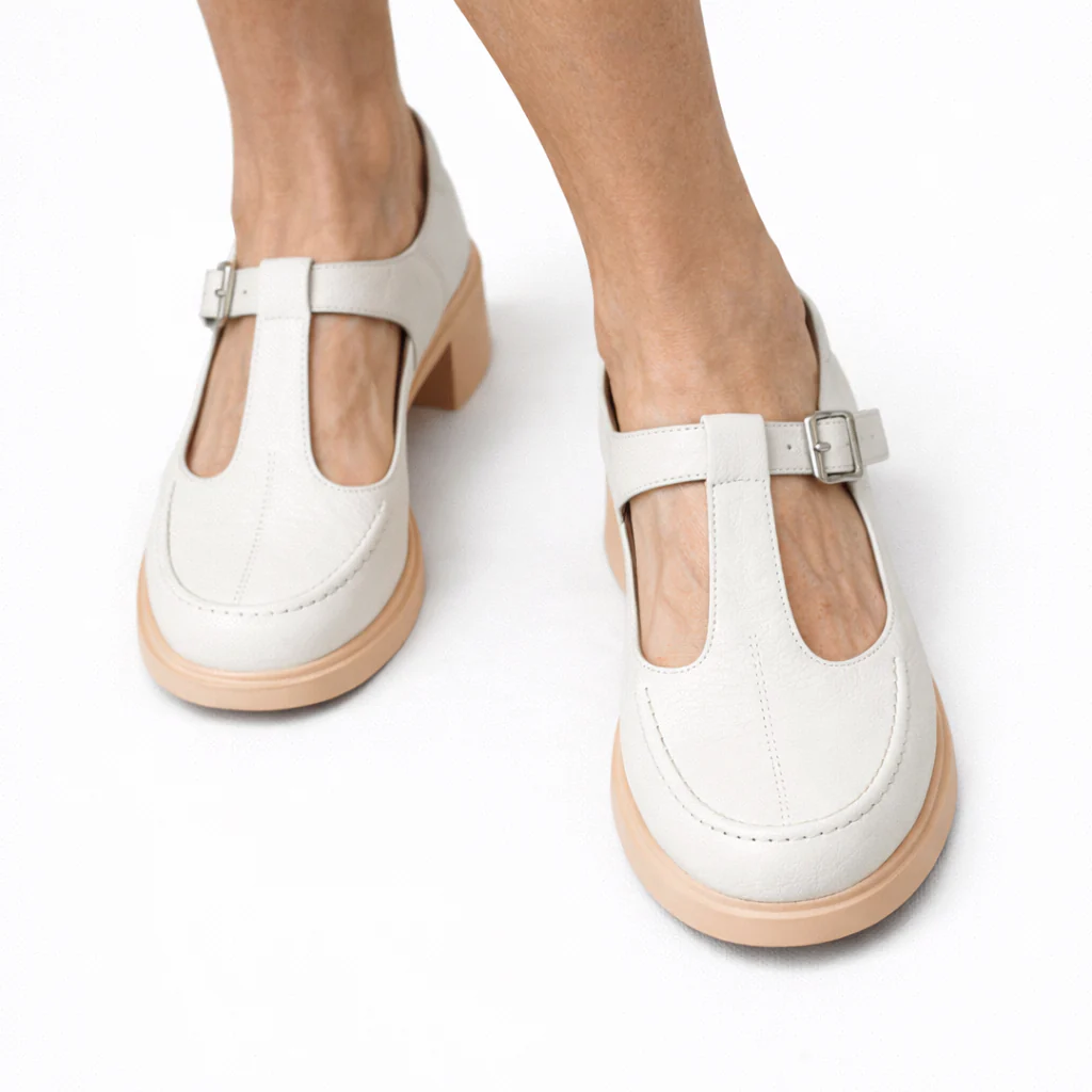 Clara – Low Heel T-Bar Loafers - Image 2
