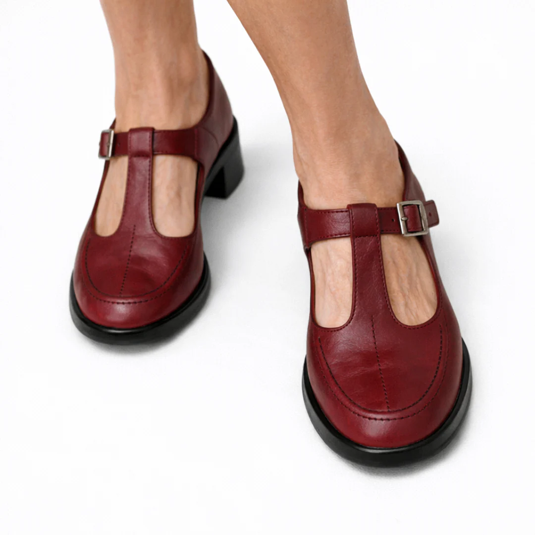 Clara – Low Heel T-Bar Loafers - Image 3