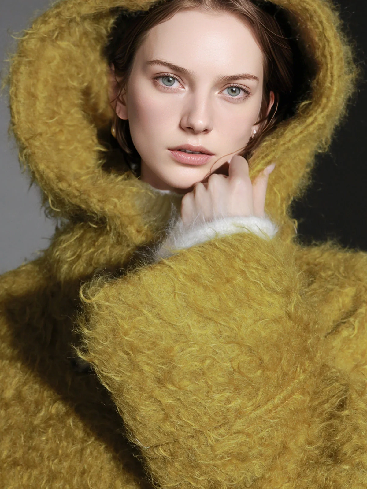 Cloud Plush Hooded Mohair Wool Coat for Women – Double-Faced Teddy Textured Wool Overcoat, Soft and Warm Winter Outerwear - Image 11