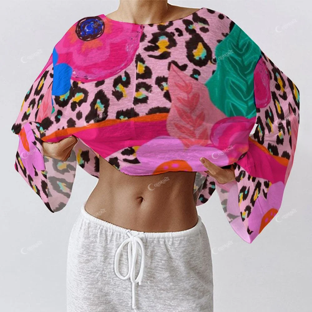 Colordate Women's Floral And Leopard Print Long Sleeve Cotton Homewear Set - Image 4