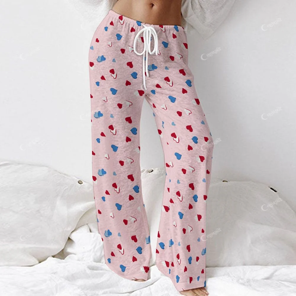 Colordate Women's Heart Print Long Sleeve Cotton Homewear Set - Image 5