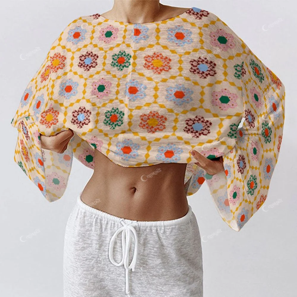 Colordate Women's Pattern Printing Long Sleeve Cotton Homewear Set - Image 4
