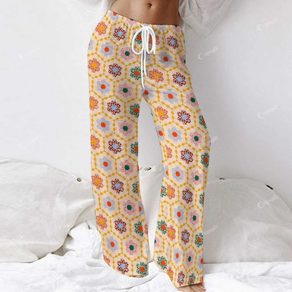 Colordate Women's Pattern Printing Long Sleeve Cotton Homewear Set - Image 5