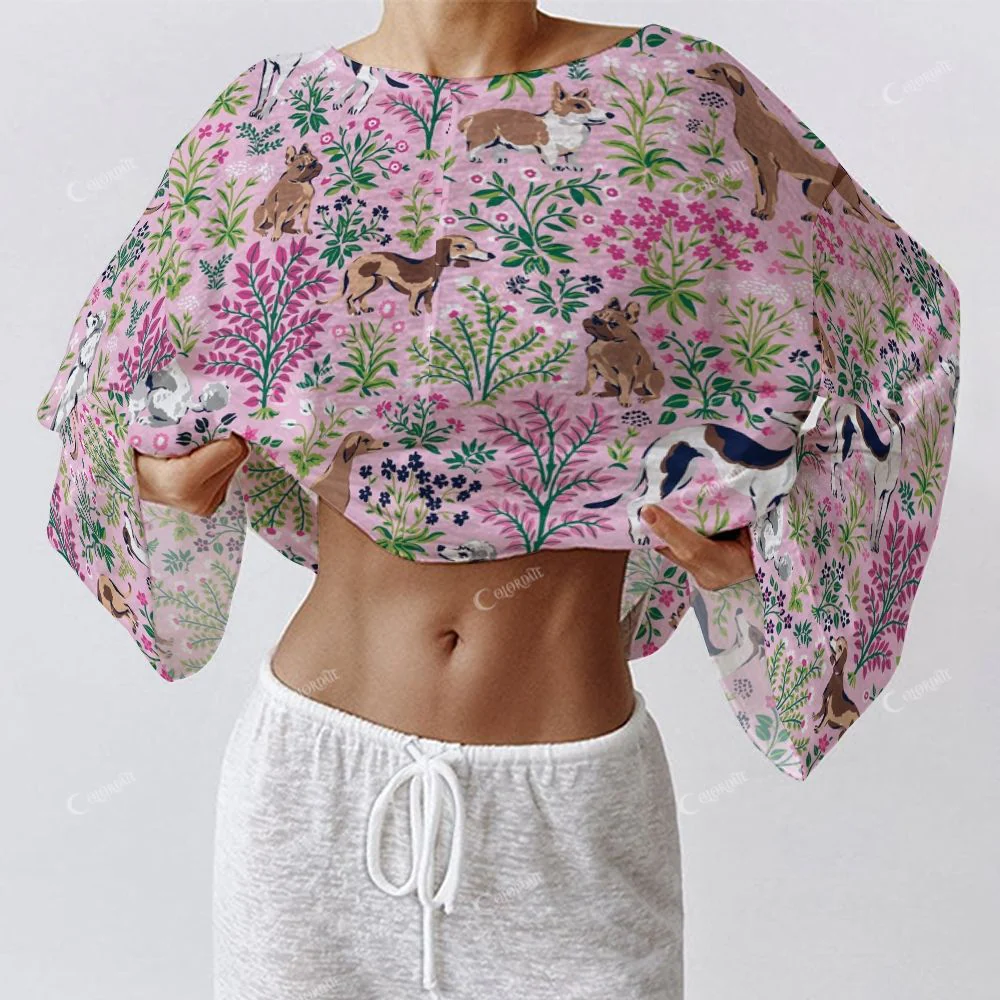 Colordate Women's The Puppy And The Print Long Sleeve Cotton Homewear Set - Image 4