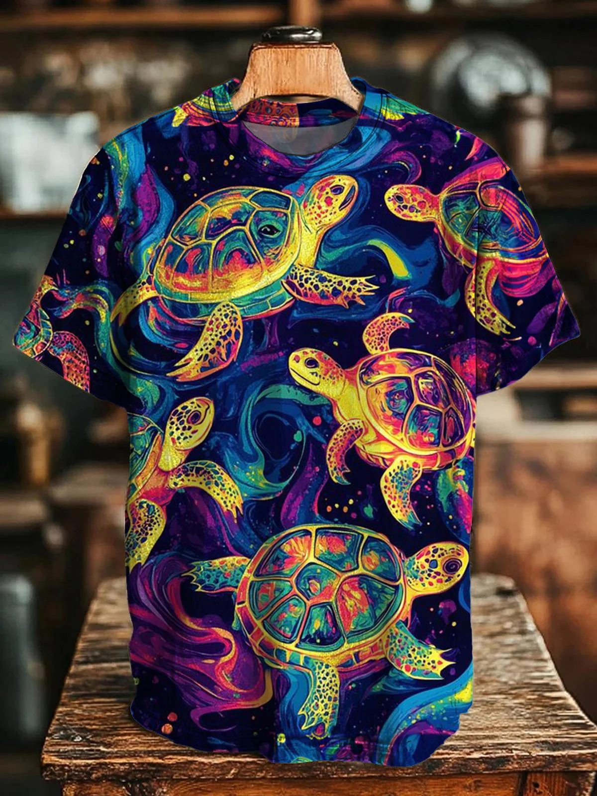 Colorful Turtle Crew Neck T-shirt - Image 2