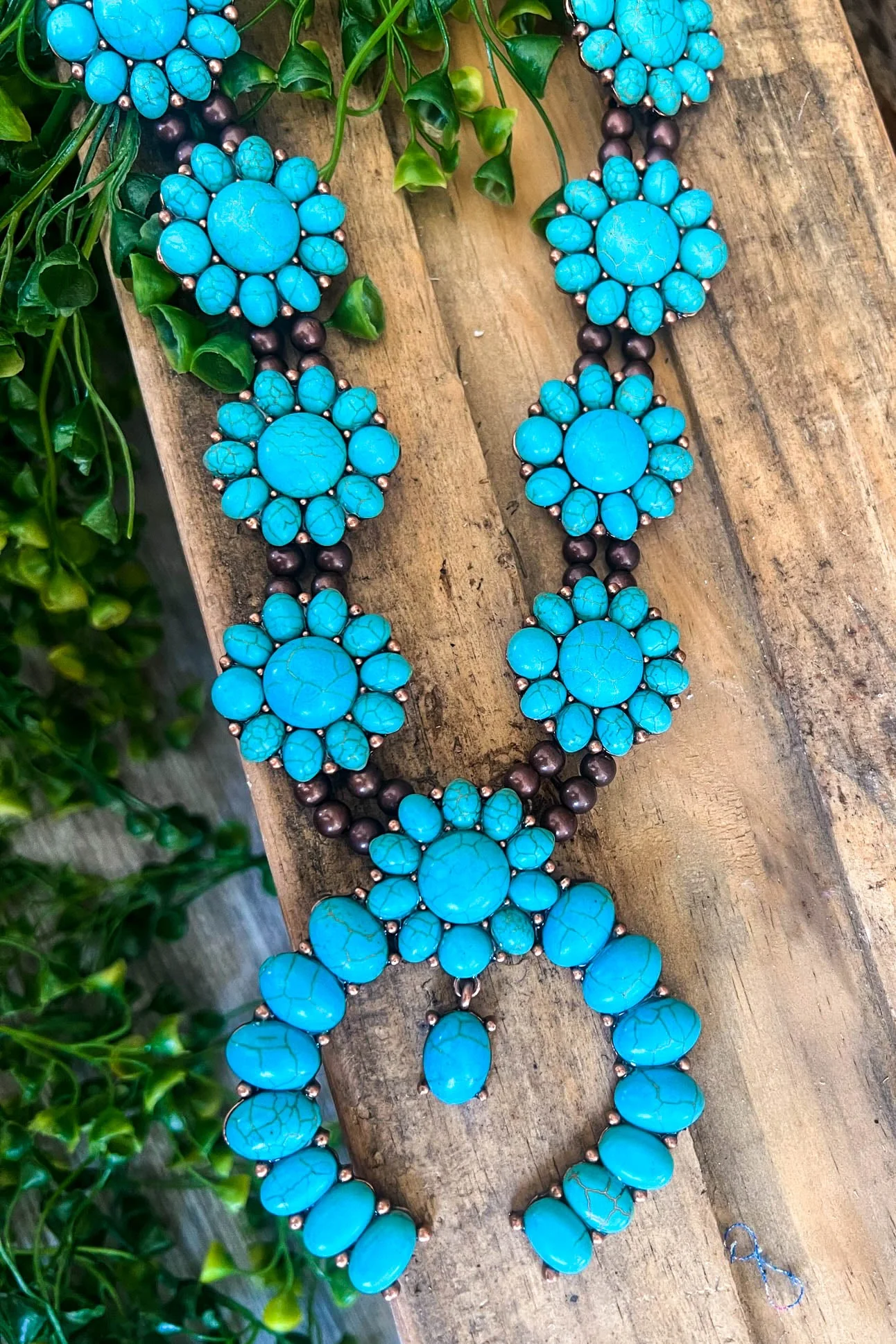 Copper Western Horseshoe Necklace -Turquoise - Image 4