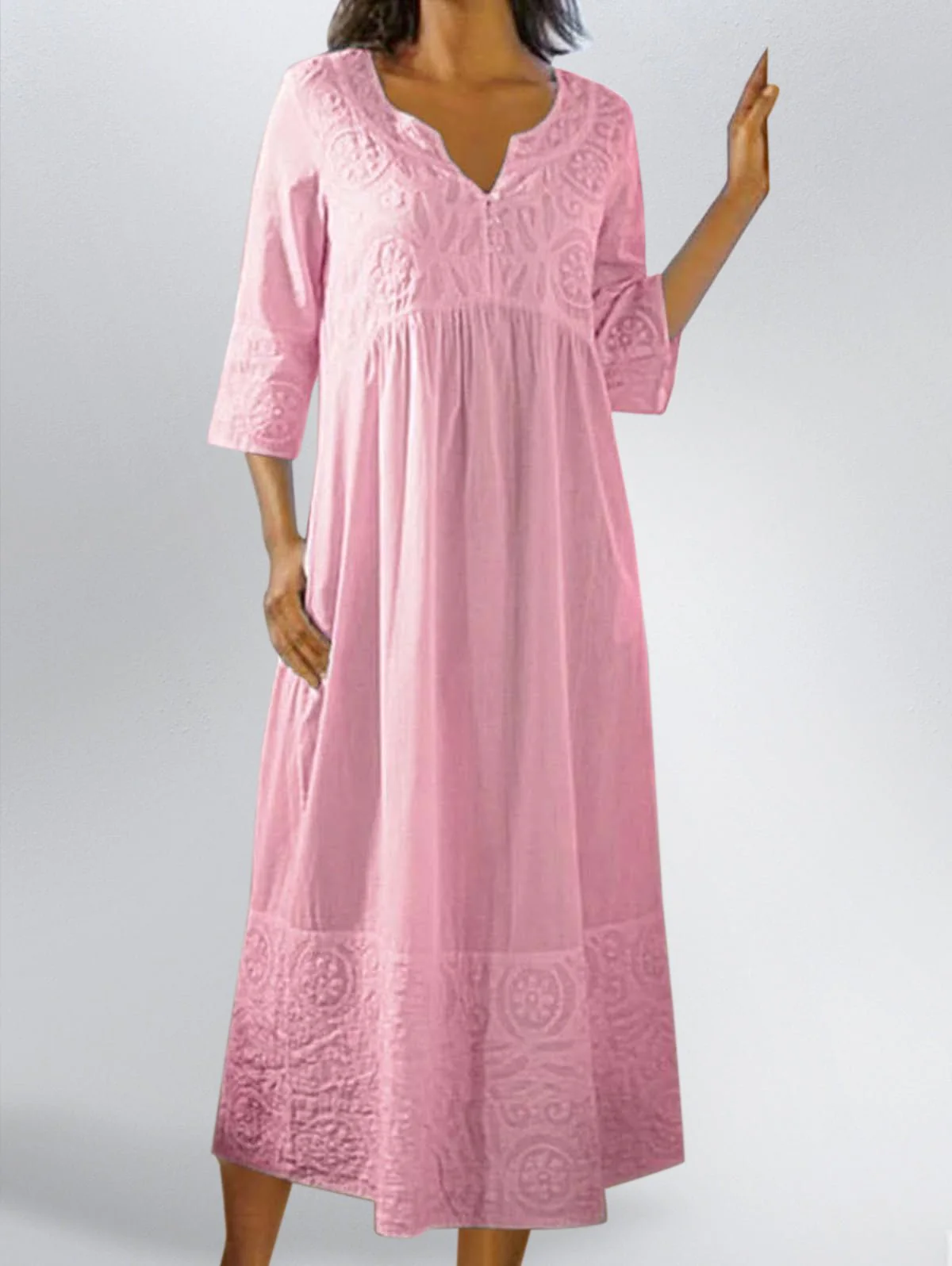 *COTTON LINEN SNAP FRONT DUSTER - Image 3