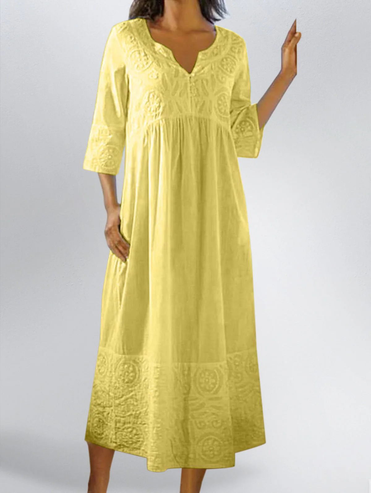 *COTTON LINEN SNAP FRONT DUSTER - Image 4