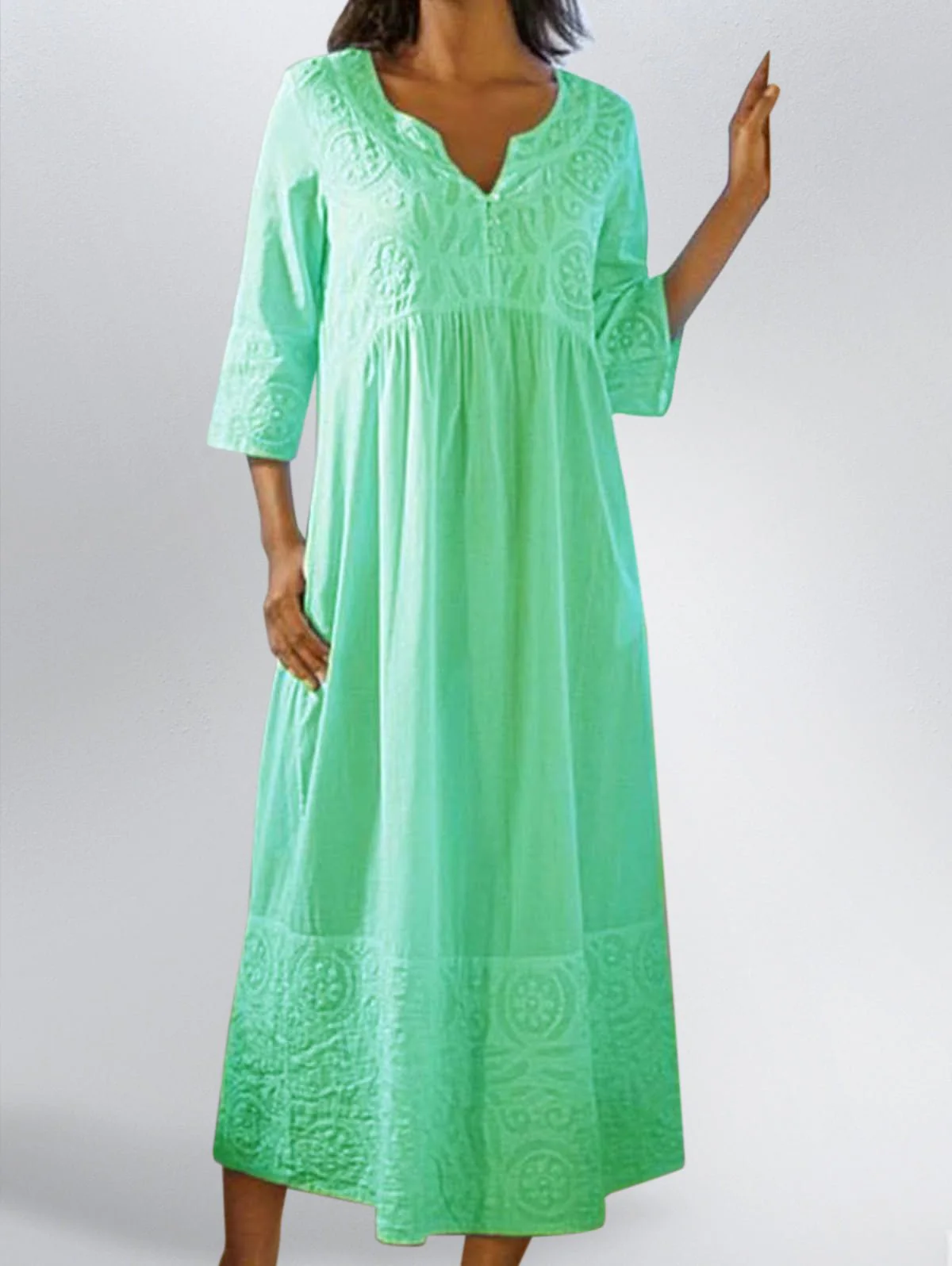 *COTTON LINEN SNAP FRONT DUSTER - Image 6