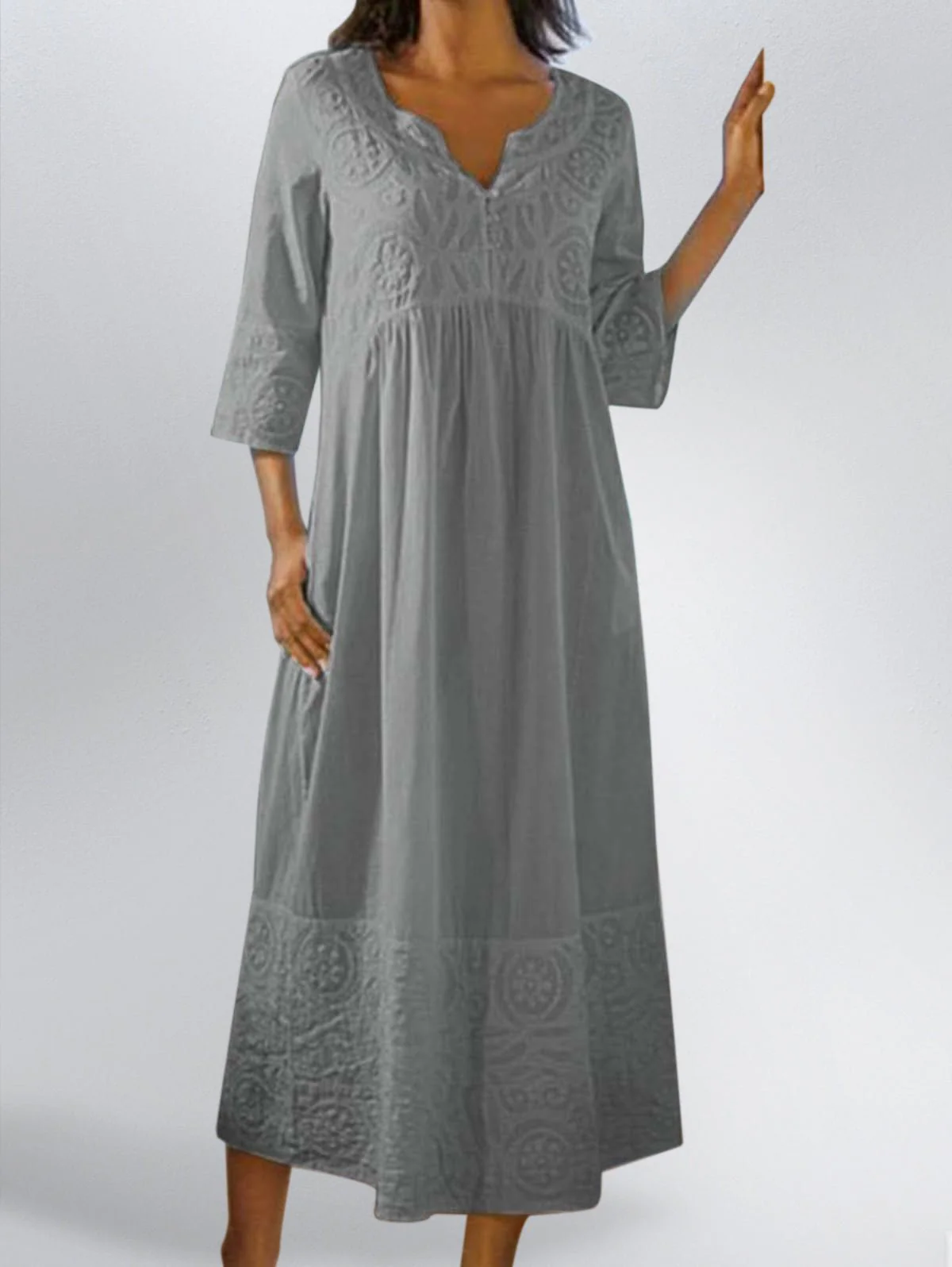 *COTTON LINEN SNAP FRONT DUSTER - Image 7