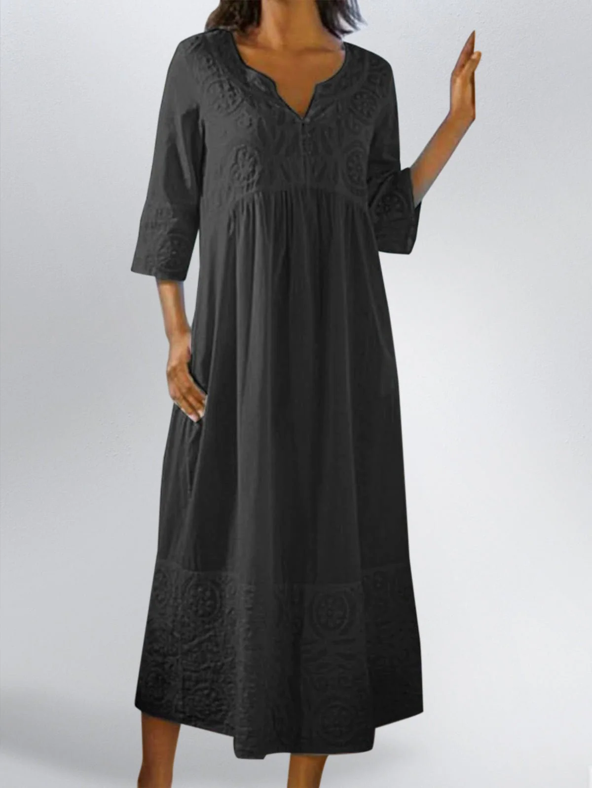*COTTON LINEN SNAP FRONT DUSTER - Image 9
