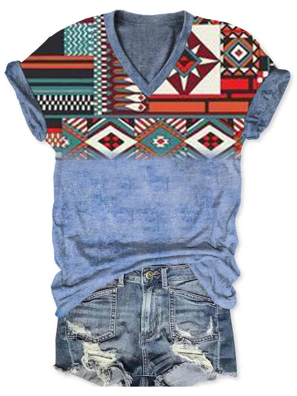Cowboy Western Aztec Women's T-Shirt - Image 4