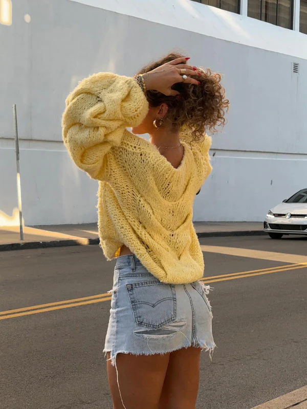 Crew neck knitted sweater - Image 2