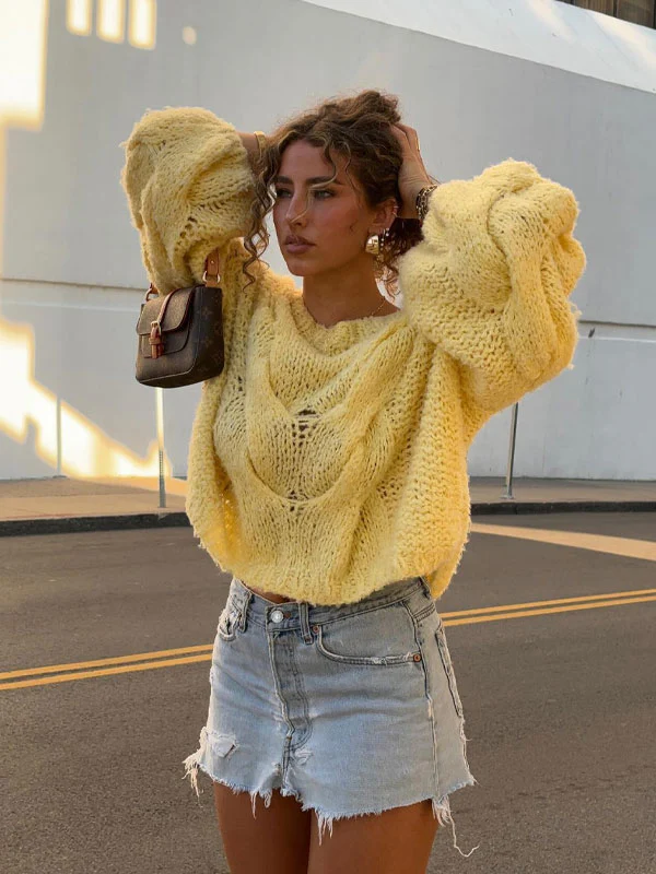 Crew neck knitted sweater - Image 4