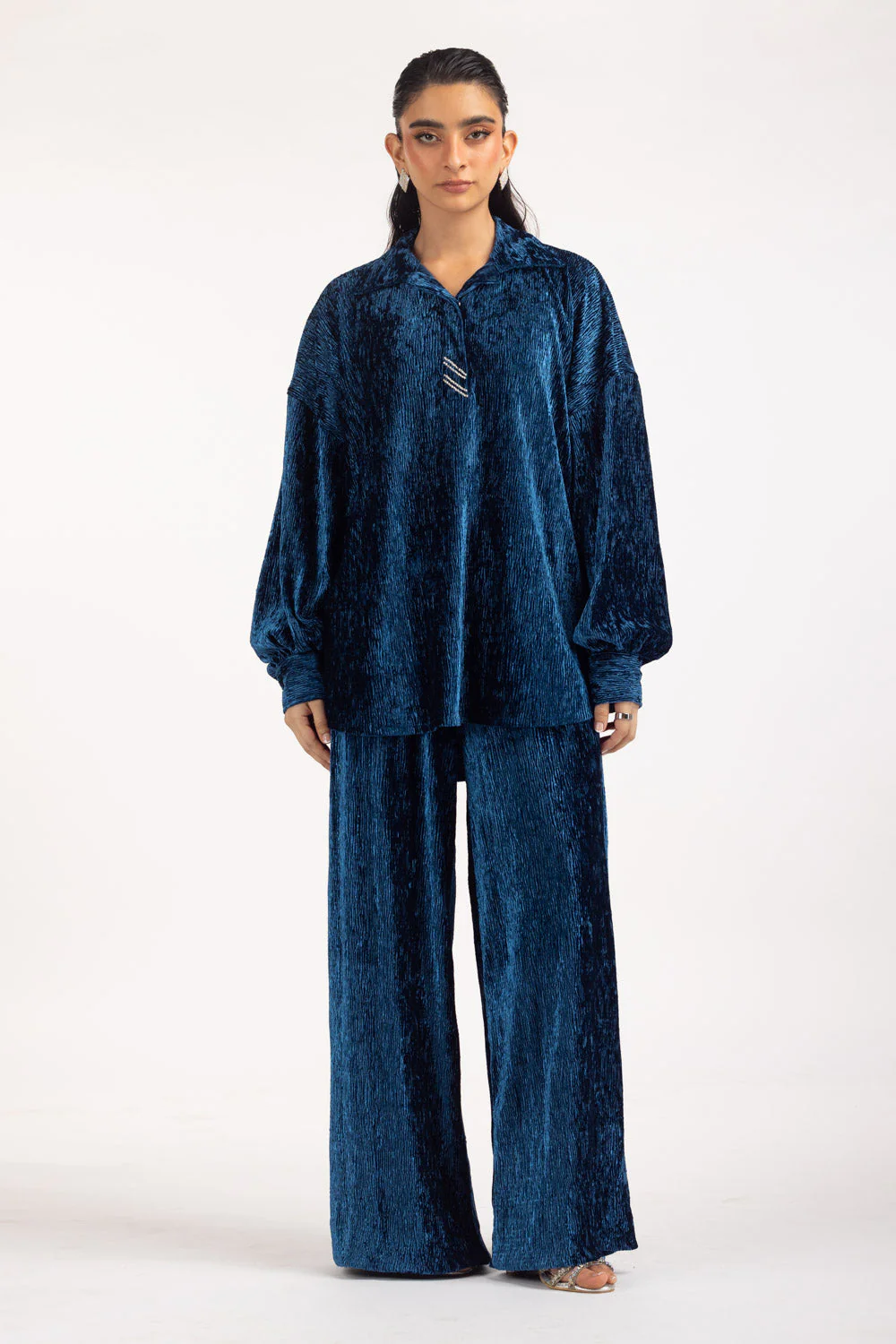 Women's Velvet Long-Sleeved Loose Pajama Set