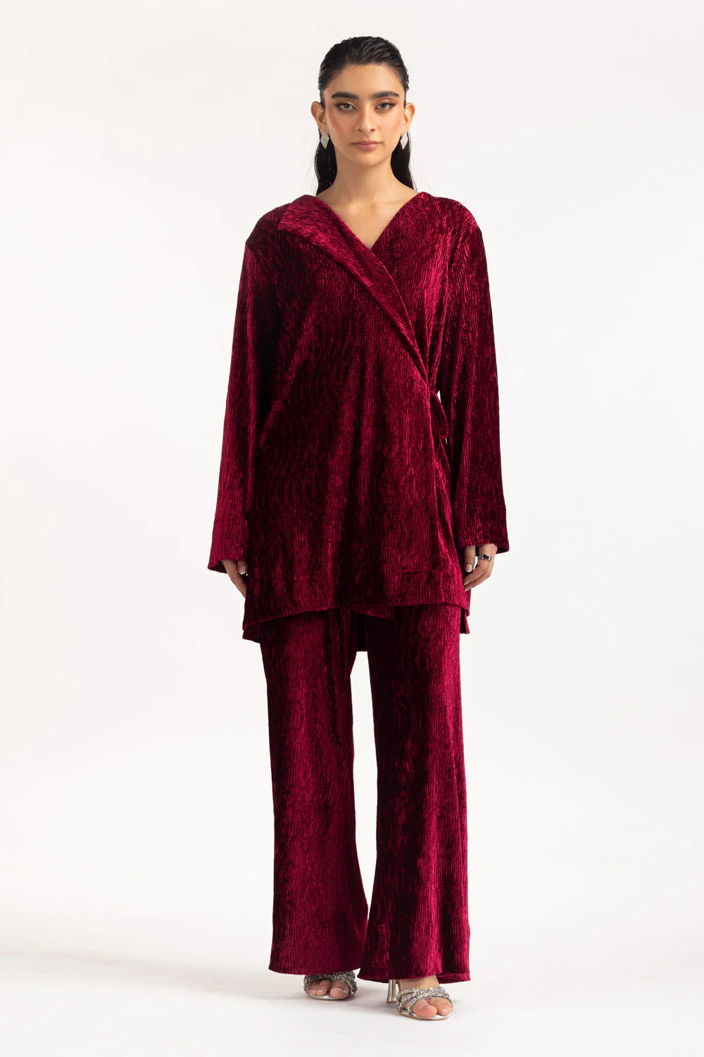 Women's Velvet Long-Sleeved Loose Pajama Set