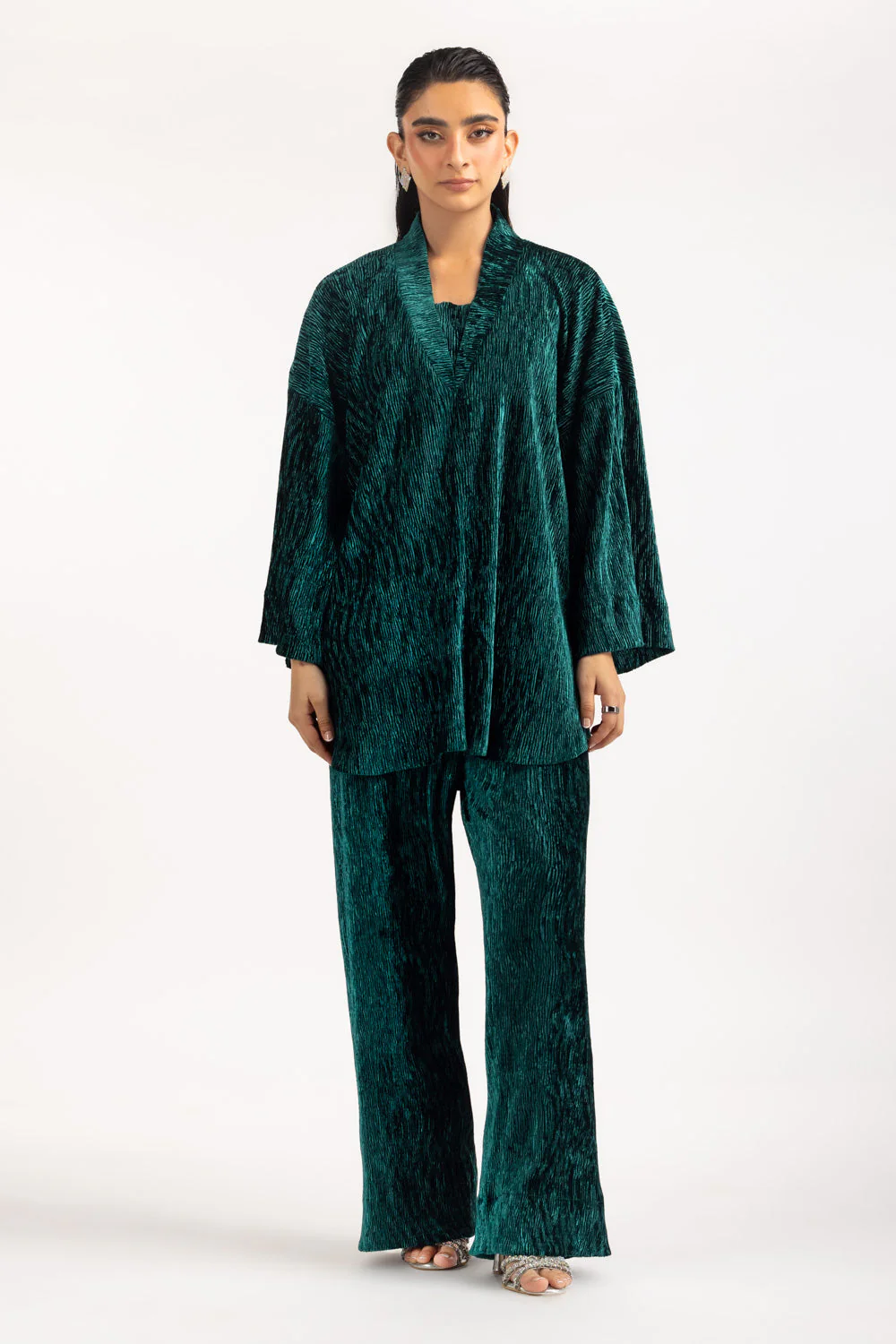 Women's Velvet Long-Sleeved Loose Pajama Set