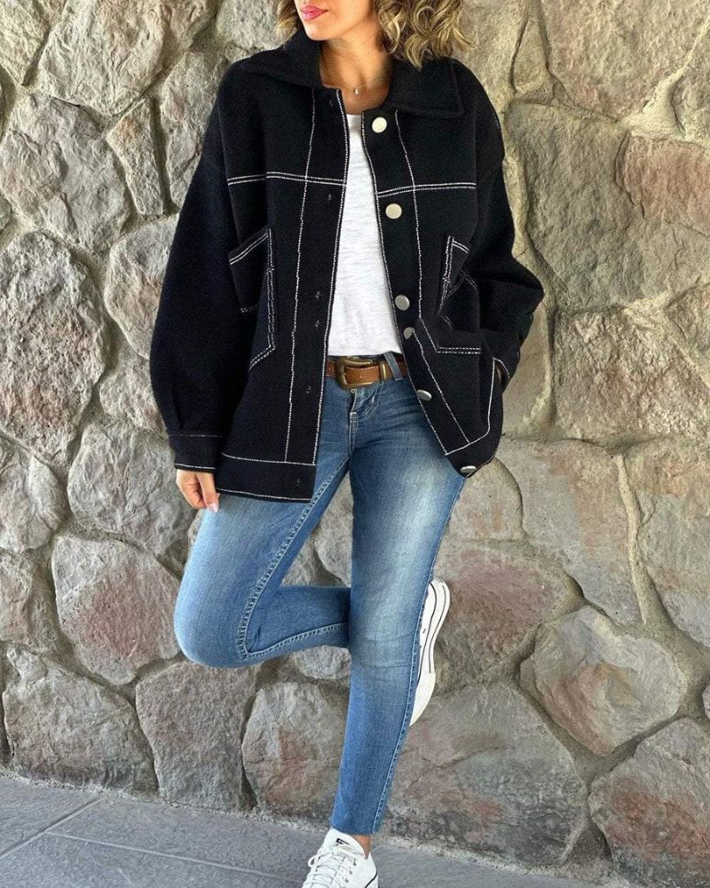 DANIELA - Stylish Jacket with Contrasting Lapels - Image 2