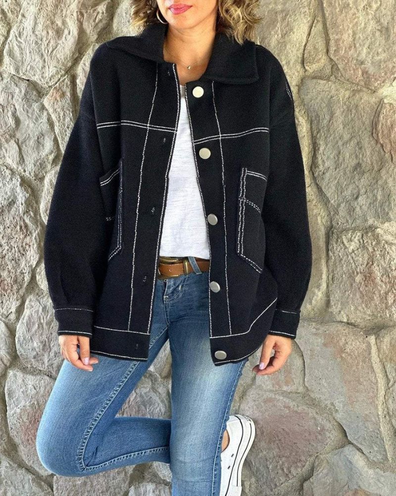 DANIELA - Stylish Jacket with Contrasting Lapels - Image 3