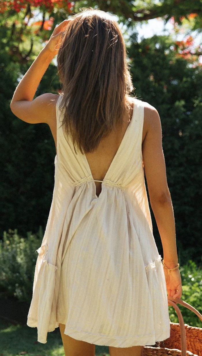Deep V-Neck Mini Dress - Image 14
