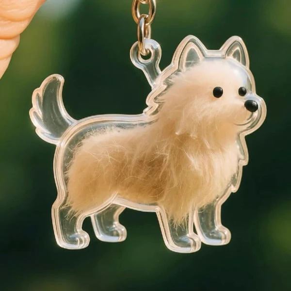 Dog Hair Collector Keychain Charm Memorial Storage Box - Image 11