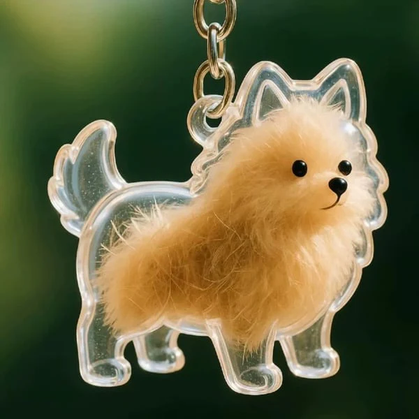 Dog Hair Collector Keychain Charm Memorial Storage Box - Image 12