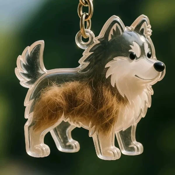 Dog Hair Collector Keychain Charm Memorial Storage Box - Image 3