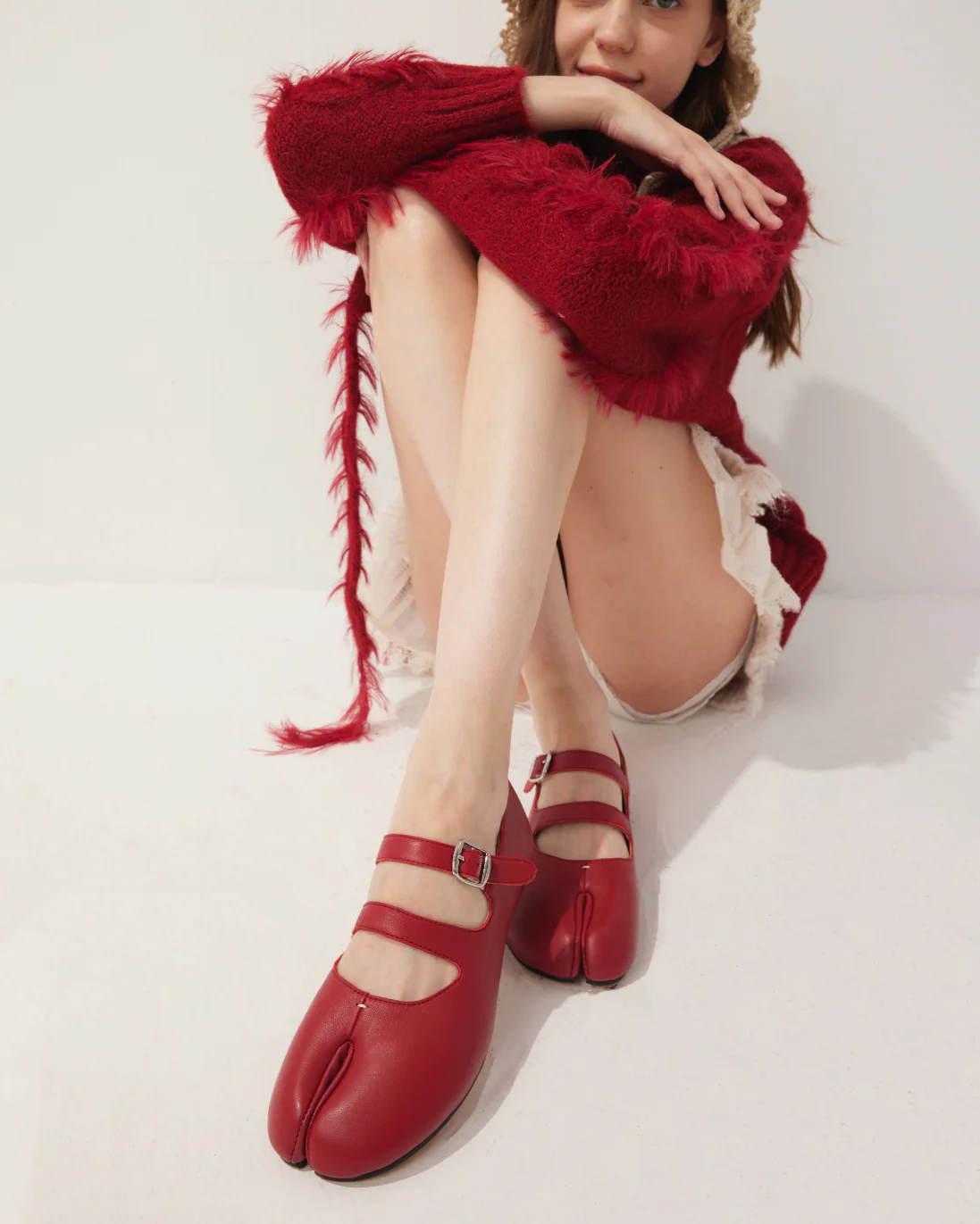 Double Straps Tabi Ballet Flats - Image 8