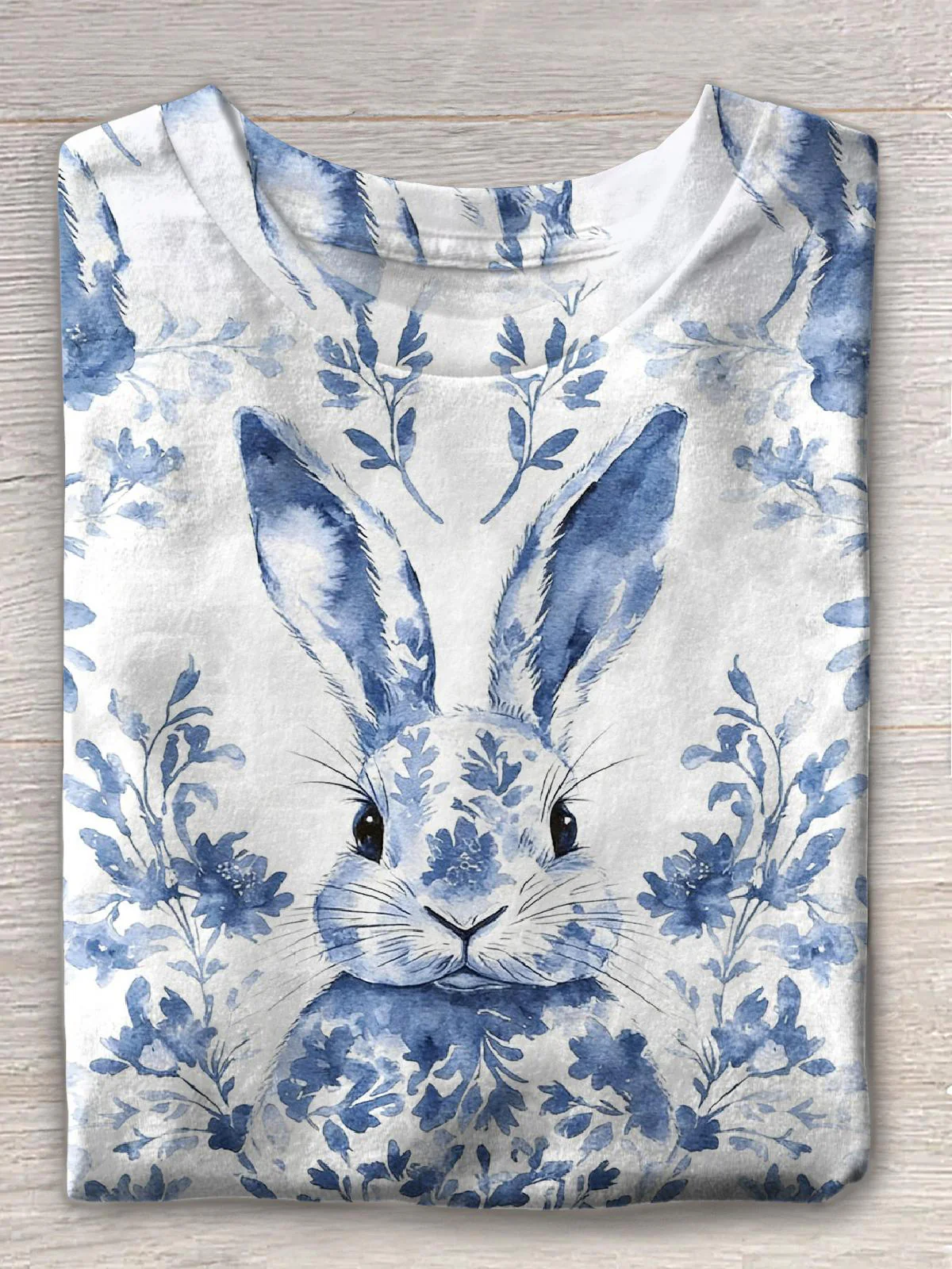 Easter Art Rabbit Crew Neck T-shirt