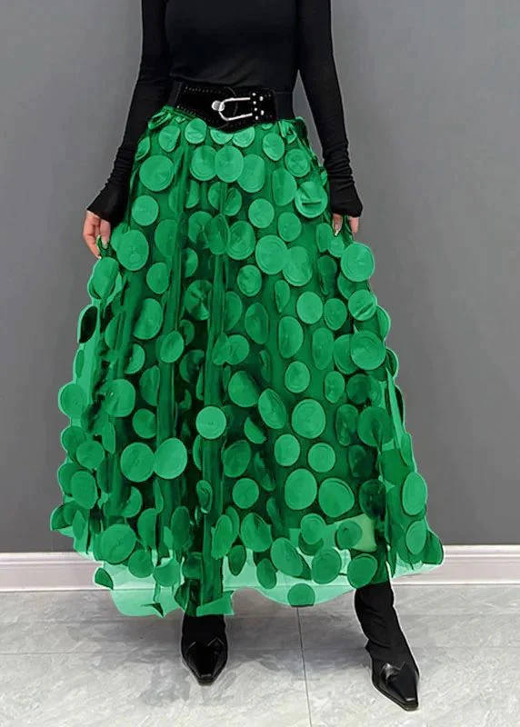Elegant Black Dot Patchwork Tulle Skirt - Image 11
