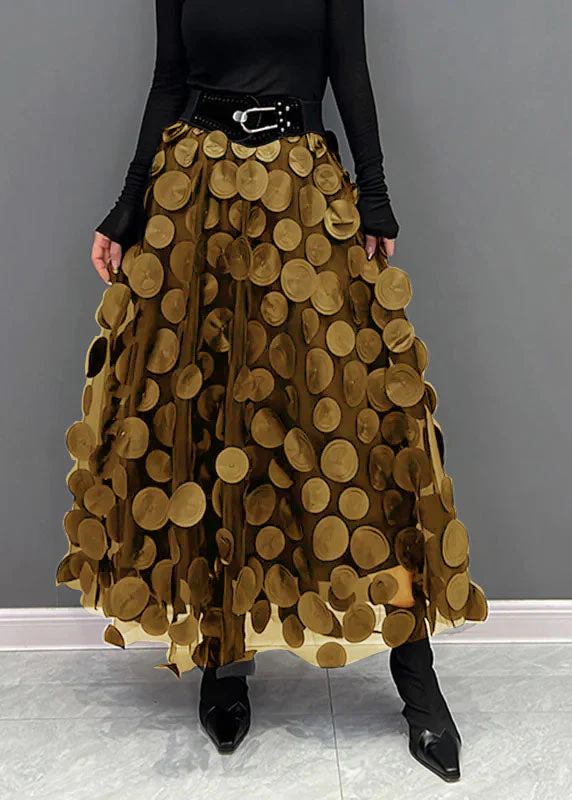 Elegant Black Dot Patchwork Tulle Skirt - Image 9