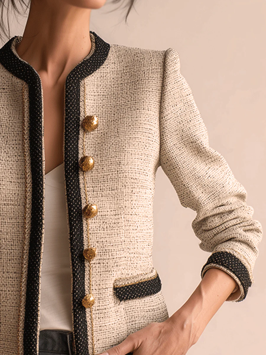 Elegant Tweed Cropped Jacket - Image 2