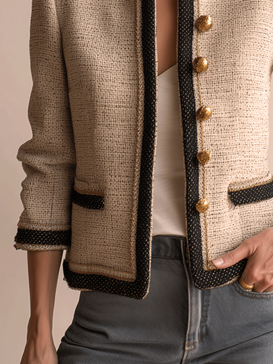 Elegant Tweed Cropped Jacket - Image 3