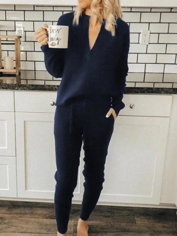 Elegant V-Neck Top+Pants Suits - Image 3