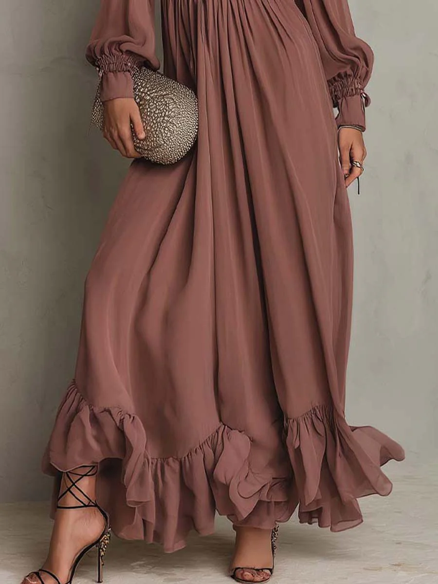 Embroidered Bohemian Chiffon Maxi Dress - Image 3