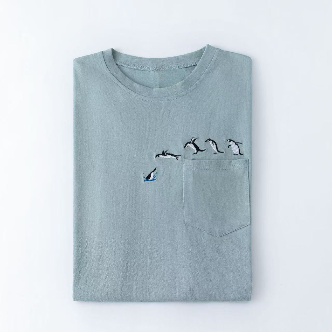 Embroidered Penguin Pocket T-shirt - Image 2