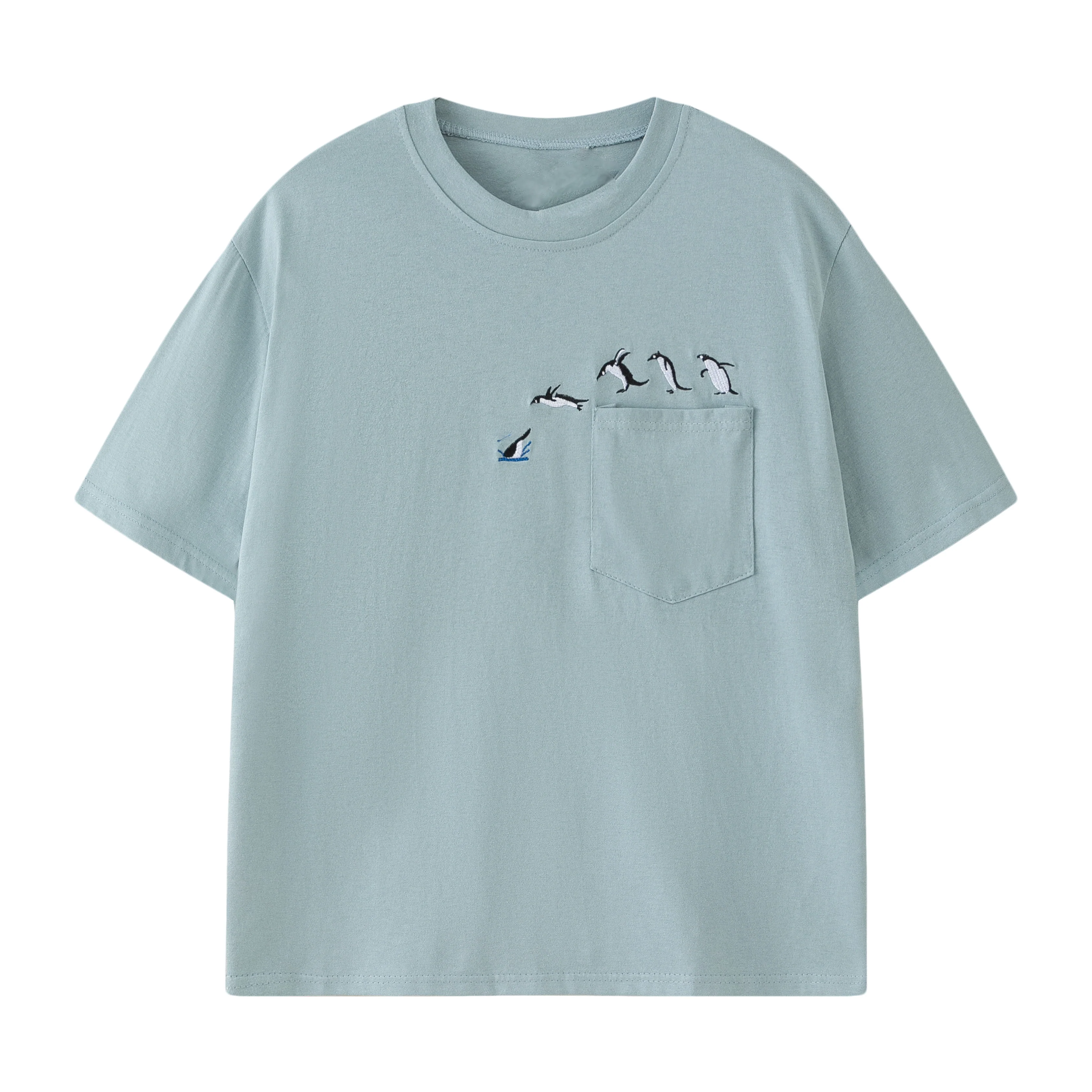 Embroidered Penguin Pocket T-shirt - Image 3