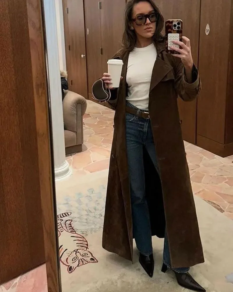 ESMERALDA - Suede long coat - Image 3